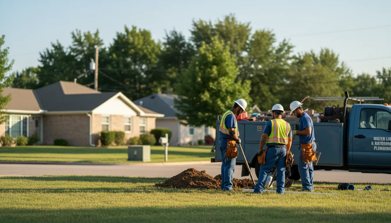 Residential water line and bathroom plumbing service in Lyndon Station, WI